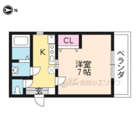 ハイム中大路の物件間取画像